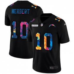 Los Angeles Chargers 10 Justin Herbert Men Nike Multi Color Black 2020 NFL Crucial Catch Vapor Untouchable Limited Jersey