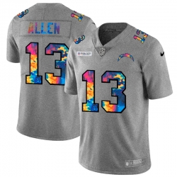 Los Angeles Chargers 13 Keenan Allen Men Nike Multi Color 2020 NFL Crucial Catch NFL Jersey Greyheather