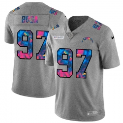 Los Angeles Chargers 97 Joey Bosa Men Nike Multi Color 2020 NFL Crucial Catch NFL Jersey Greyheather