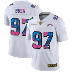 Los Angeles Chargers 97 Joey Bosa Men White Nike Multi Color 2020 NFL Crucial Catch Limited NFL Jersey