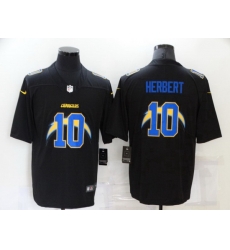 Men Los Angeles Chargers 10 Justin Herbert Black 2020 Shadow Logo Vapor Untouchable Stitched NFL Nike Limited Jersey