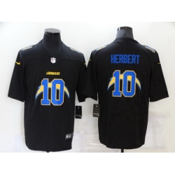 Men Los Angeles Chargers 10 Justin Herbert Black 2020 Shadow Logo Vapor Untouchable Stitched NFL Nike Limited Jersey