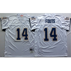 Men Los Angeles Chargers 14 Dan Fouts White M&N Throwback Jersey