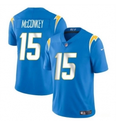Men Los Angeles Chargers 15 Ladd McConkey Light Blue 2024 Draft Vapor Limited Stitched Football Jersey
