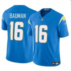Men Los Angeles Chargers 16 Casey Bauman Blue 2024 F U S E Vapor Limited Stitched Football Jersey