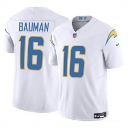 Men Los Angeles Chargers 16 Casey Bauman White 2024 F U S E Vapor Limited Stitched Football Jersey