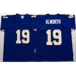 Men Los Angeles Chargers 19 Lance Alworth Blue M&N Throwback Jersey