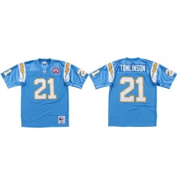 Men Los Angeles Chargers 21 LaDainian Tomlinson 2009 Blue Stitched Game Jersey