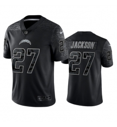Men Los Angeles Chargers 27 J C  Jackson Black Reflective Limited Stitched Football Jersey