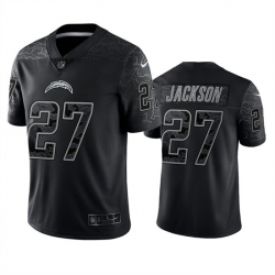 Men Los Angeles Chargers 27 J C  Jackson Black Reflective Limited Stitched Football Jersey