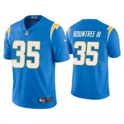 Men Los Angeles Chargers 35 Larry Rountree III 2021 Blue Vapor Untouchable Limited Stitched Jersey