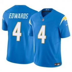 Men Los Angeles Chargers 4 Gus Edwards Light Blue 2024 F U S E  Vapor Limited Stitched Football Jersey