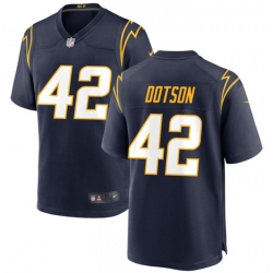 Men Los Angeles Chargers 42 Elijah Dotson Navy Stitched Game Jersey