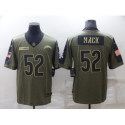 Men Los Angeles Chargers 52 Khalil Mack Olive Salute To Service Limited Stitched jersey