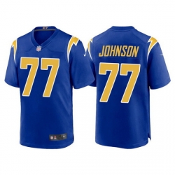 Men Los Angeles Chargers 77 Zion Johnson Royal Limited Stitched jersey