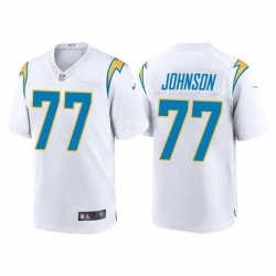 Men Los Angeles Chargers 77 Zion Johnson White Limited Stitched jersey