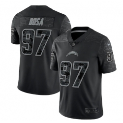Men Los Angeles Chargers 97 Joey Bosa Black Reflective Limited Stitched Football Jersey