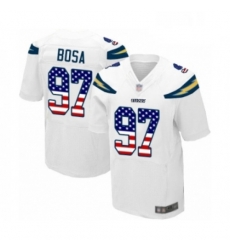 Men Los Angeles Chargers 97 Joey Bosa Elite White Road USA Flag Fashion Football Jersey