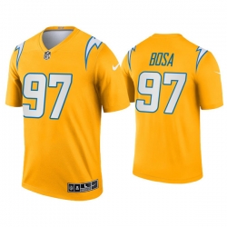 Men Los Angeles Chargers 97 Joey Bosa Inverted Legend Gold Jersey