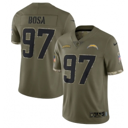 Men Los Angeles Chargers 97 Joey Bosa Olive 2022 Salute To Service Limited Stitched Jersey