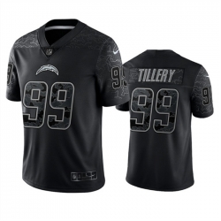 Men Los Angeles Chargers 99 Jerry Tillery Black Reflective Limited Stitched Football Jersey