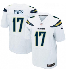 Men Nike Los Angeles Chargers 17 Philip Rivers Elite White NFL Jersey