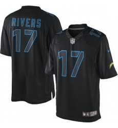 Men Nike Los Angeles Chargers 17 Philip Rivers Limited Black Impact NFL Jersey