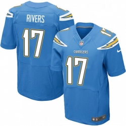 Men Nike Los Angeles Chargers 17 Philip Rivers New Elite Electric Blue Alternate NFL Jersey