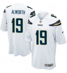 Men Nike Los Angeles Chargers 19 Lance Alworth Game White NFL Jersey