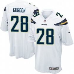 Men Nike Los Angeles Chargers 28 Melvin Gordon Game White NFL Jersey