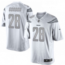 Men Nike Los Angeles Chargers 28 Melvin Gordon Limited White Platinum NFL Jersey