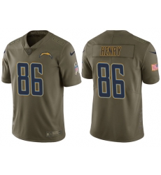 Mens Chargers hunter henry olive 2017 salute to service jersey
