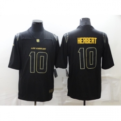 Men's Los Angeles Chargers #10 Justin Herbert Black Gold Throwback Limited Jersey