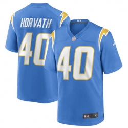 Men's Los Angeles Chargers #40 Zander Horvath 2022 Blue Stitched Football Game Jersey