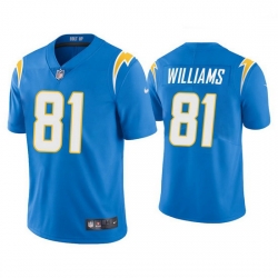 Men's Los Angeles Chargers #81 Mike Williams 2020 Light Blue Vapor Untouchable Limited Stitched Jersey