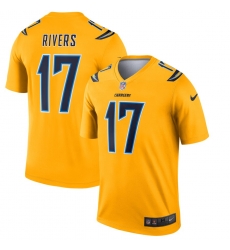 Nike Chargers 17 Philip Rivers Gold Inverted Legend Jersey