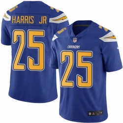 Nike Chargers 25 Chris Harris Jr Electric Blue Men Stitched NFL Limited Rush Jersey