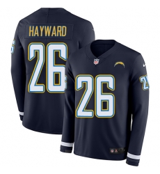 Nike Chargers #26 Casey Hayward Navy Blue Team Color Men Stitched NFL Limited Therma Long Sleeve Jersey