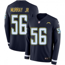 Nike Chargers 56 Kenneth Murray Jr Navy Blue Team Color Men Stitched NFL Limited Therma Long Sleeve Jersey