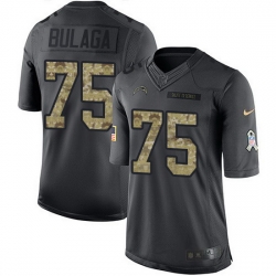 Nike Chargers 75 Bryan Bulaga Black Men Stitched NFL Limited 2016 Salute to Service Jersey