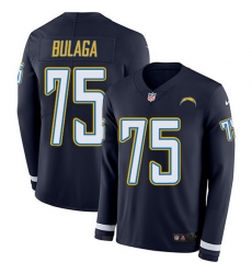 Nike Chargers 75 Bryan Bulaga Navy Blue Team Color Men Stitched NFL Limited Therma Long Sleeve Jersey