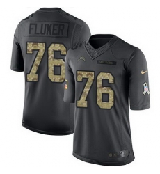 Nike Chargers #76 D J  Fluker Black Mens Stitched NFL Limited 2016 Salute to Service Jersey