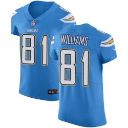 Nike Chargers #81 Mike Williams Electric Blue Alternate Mens Stitched NFL Vapor Untouchable Elite Jersey