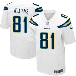 Nike Chargers #81 Mike Williams White Mens Stitched NFL New Elite Jersey