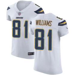 Nike Chargers #81 Mike Williams White Mens Stitched NFL Vapor Untouchable Elite Jersey