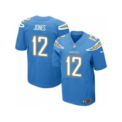 Nike San Diego Chargers 12 Jacoby Jones Blue Elite NFL Jersey