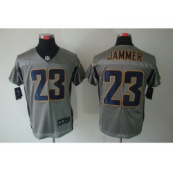 Nike San Diego Chargers 23 Quentin Jammer Grey Elite Shadow NFL Jersey