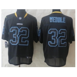 Nike San Diego Chargers 32 Eric Weddle Black Elite Lights Out NFL Jersey