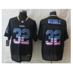 Nike San Diego Chargers 32 Eric Weddle Black Elite USA Flag Fashion NFL Jersey