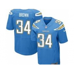 Nike San Diego Chargers 34 Donald Brown Blue Elite NFL Jersey